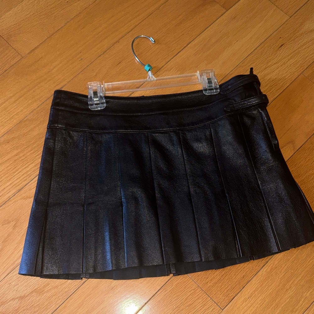 Joie Black Leather Mini Skirt